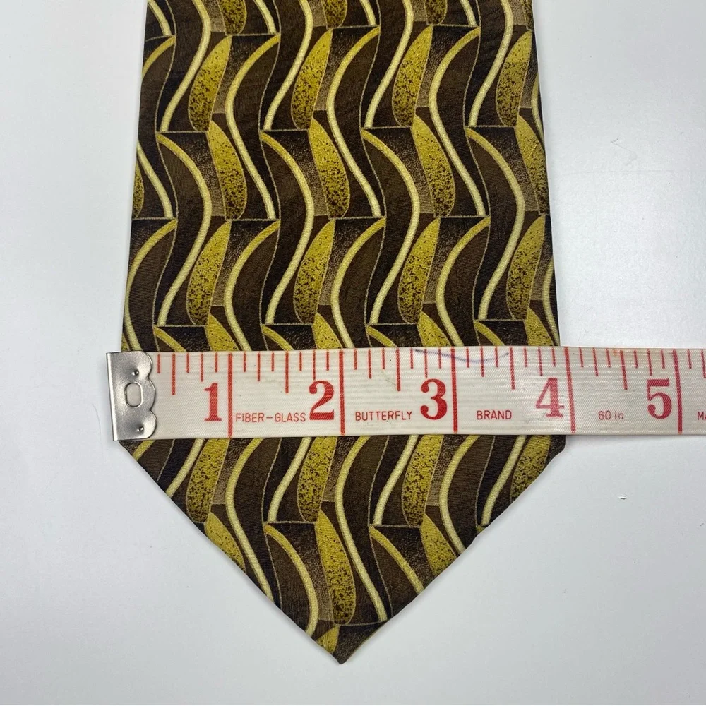 Kieth‎ Daniels Wavy Brown & Gold Silk Tie